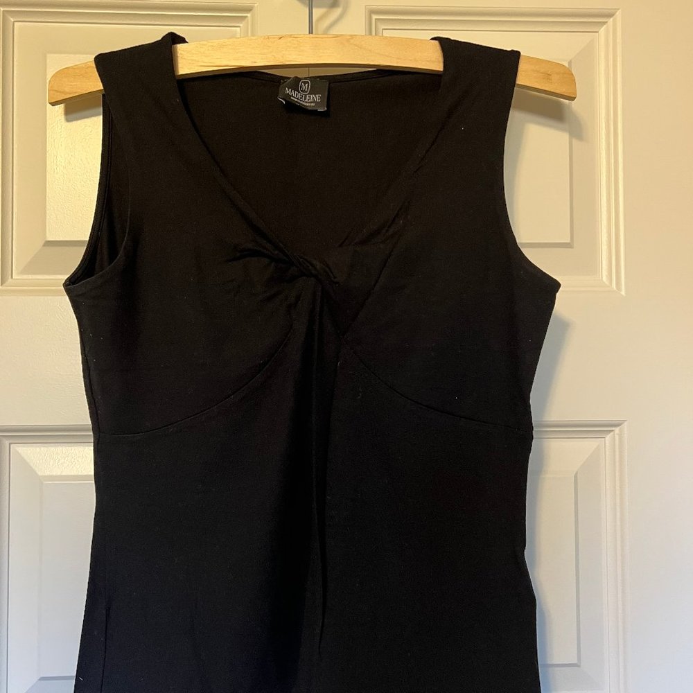 Black Sleeves V-neck Top by European Madeleine brand US size 10